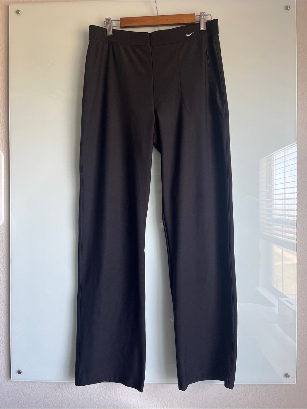VTG Y2K Nike Dri- FIT Straight Leg Zip Fly Black Trouser Athletic Pants Size XL
